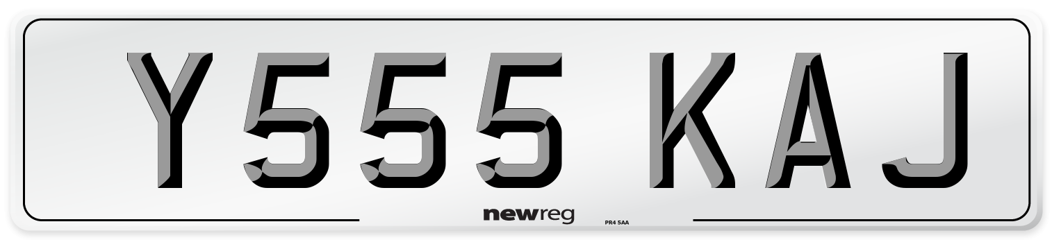 Y555 KAJ Number Plate from New Reg